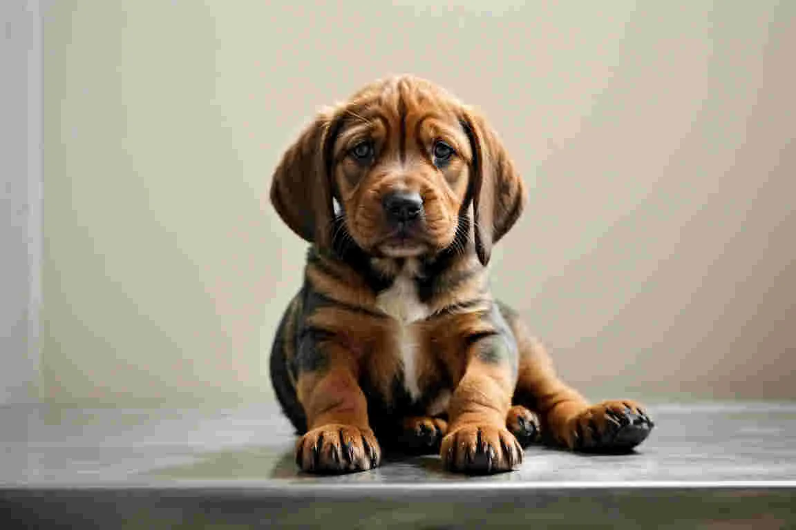 Cute bloodhound puppy