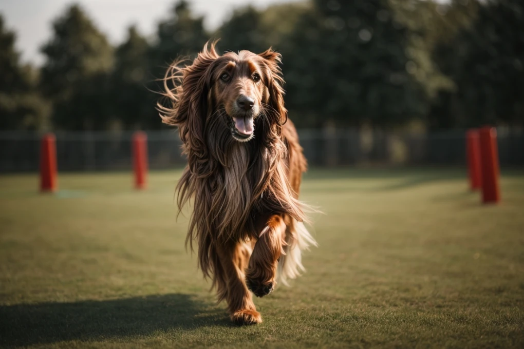 Afghan Hounds can be trained to sit, stay, and come using positive reinforcement and consistency.