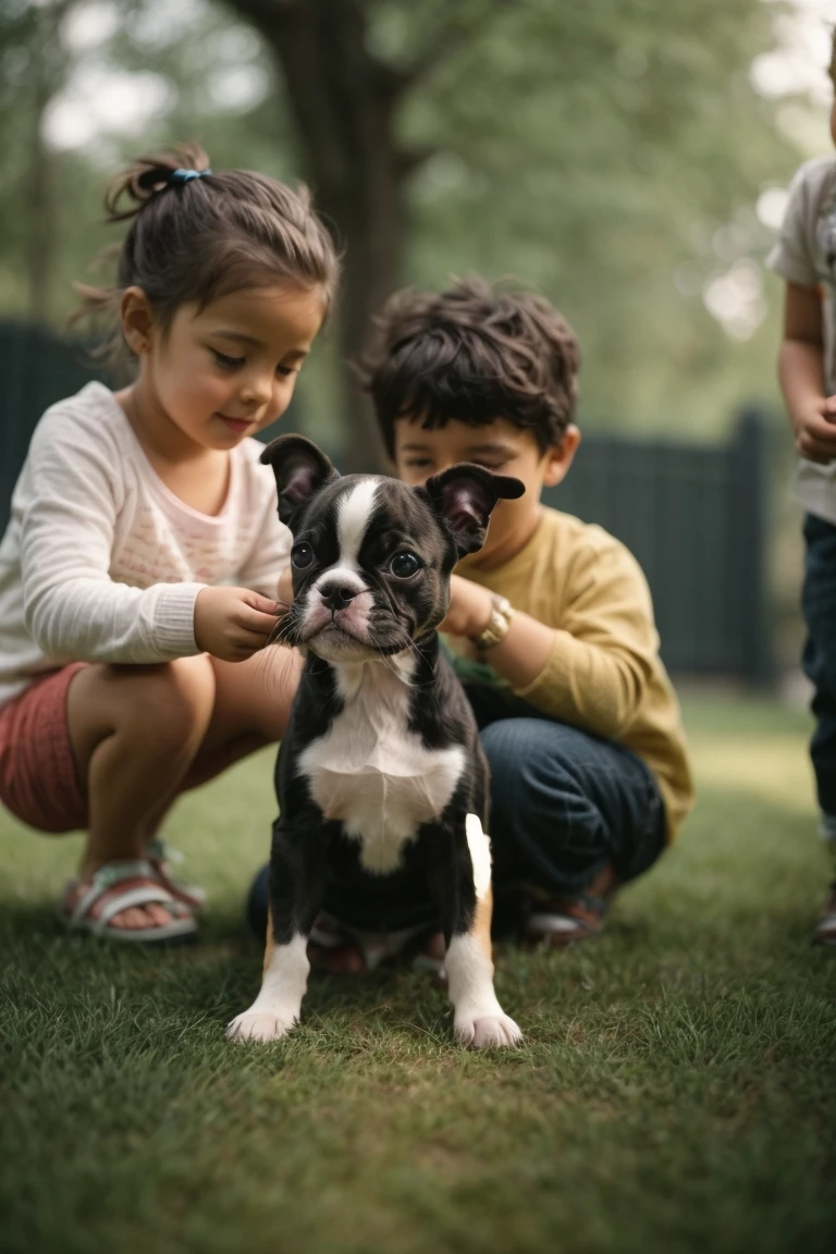 Boston terriers can make great family companions with proper socialization and training.