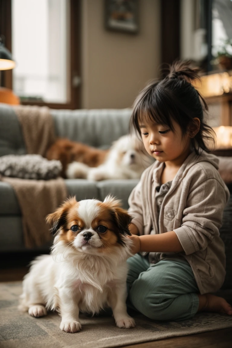 With supervision, Japanese Chins and kids can make great companions.