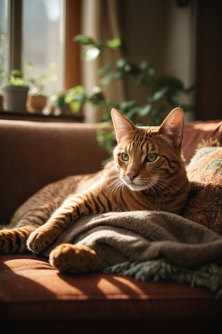 The Ocicat's short coat produces less dander and makes them hypoallergenic.