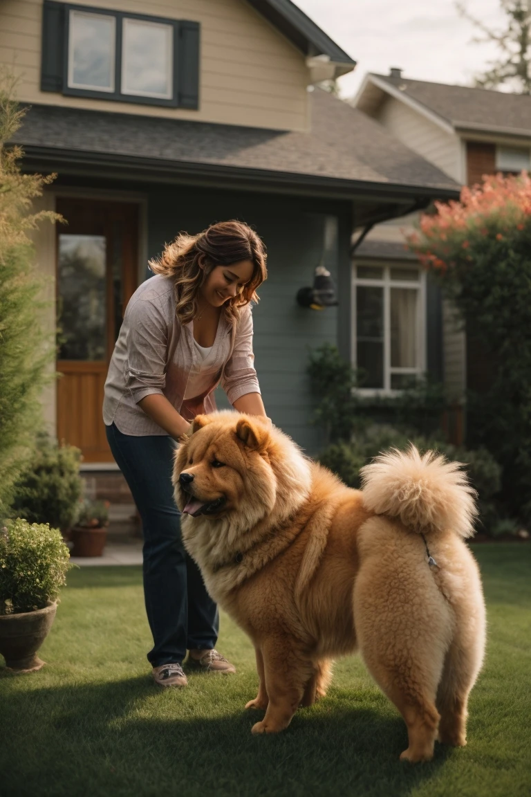 Grooming prevents matting and manages shedding of the Chow Chow's dense coat.