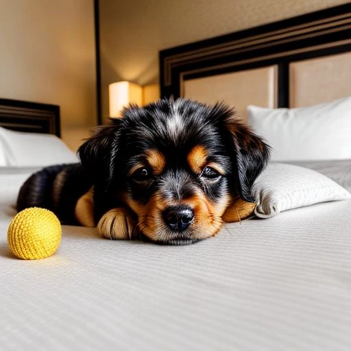 A luxurious hotel room equipped with special amenities for pets, showcasing the essence of pet-friendly accommodations.
