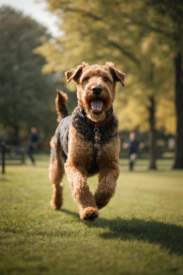 Airedale Terriers are energetic dogs that love to play and run. Make sure your Airedale gets plenty of exercise each day to keep them healthy and happy.