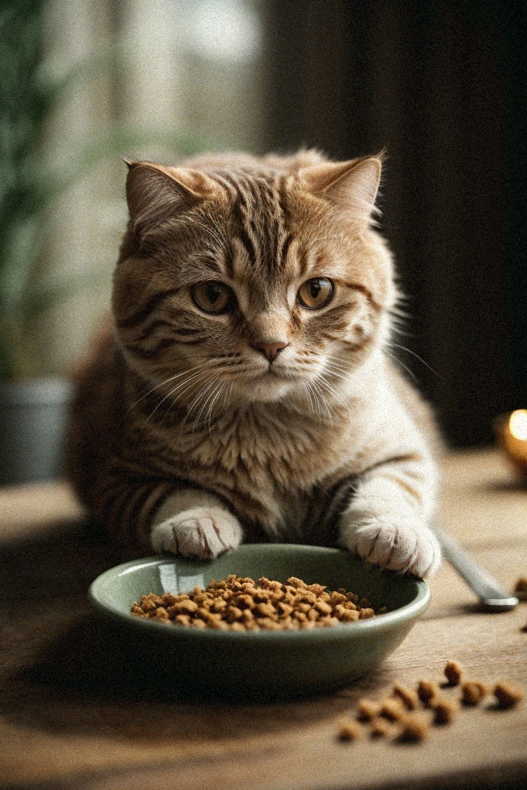 Scottish Folds need a balanced diet with portion-controlled meals.