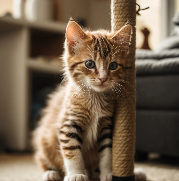 A scratching post is a great way to keep your kitten's claws from damaging your furniture. With a little training, you can teach your kitten to use a scratching post and keep your home looking its best.