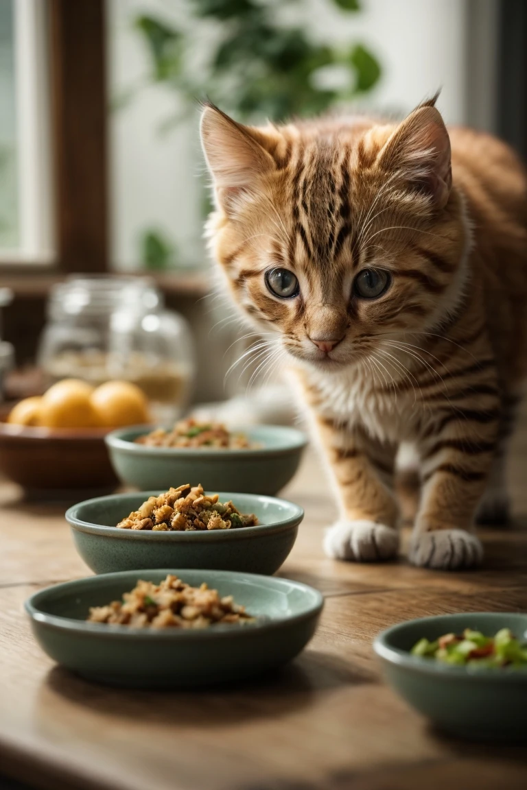 Exploring new flavors: Kittens benefit from a gradual introduction to new diets, ensuring digestive ease and acceptance.