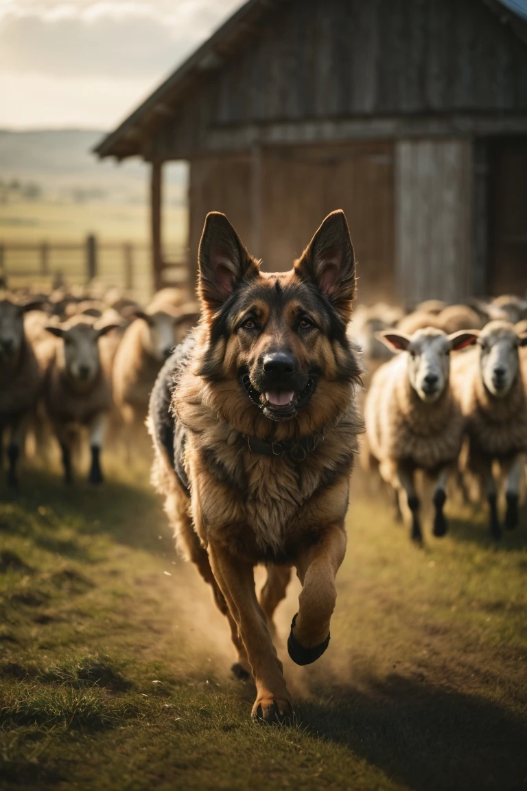 German Shepherds can be taught to safely herd livestock.