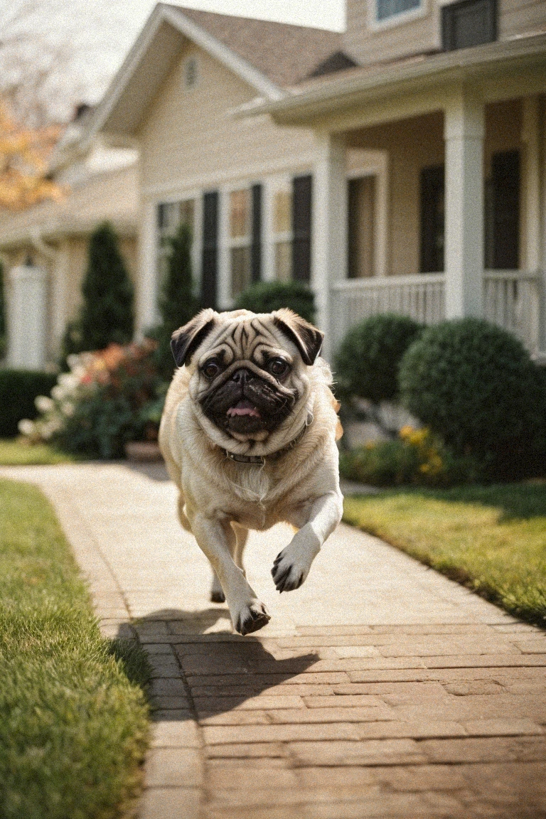 Regular exercise and measured feeding helps keep Pugs trim and healthy.