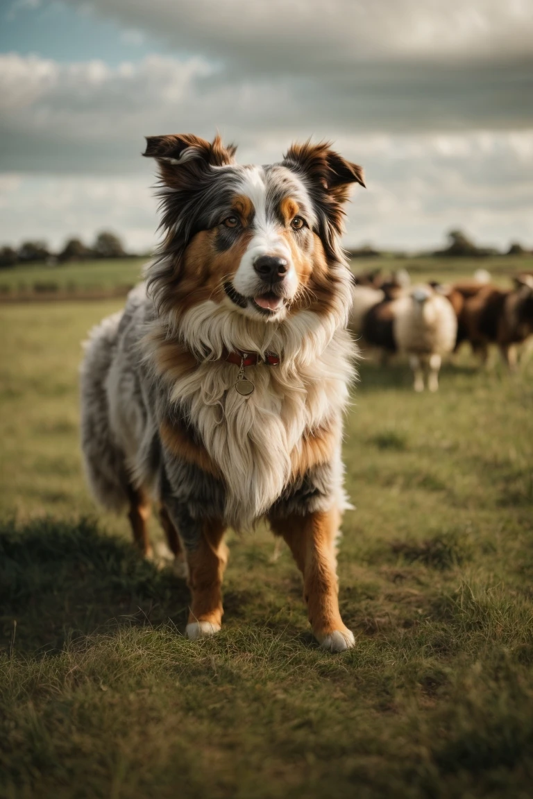 Australian shepherds use their instincts to herd livestock.